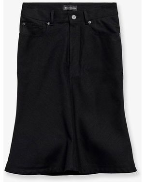 Balenciaga "Godet" Midi Skirt - Black