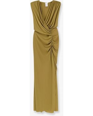 Amazuìn Meghan Stretch Jersey Dress With Side Draped Detail - Green