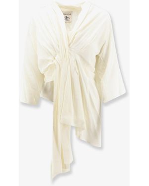 Semicouture Silk Blend Top - White