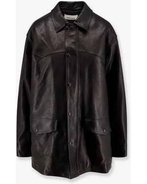 Tonywack Giacca Lunga Di Pelle Imbottita - Nero
