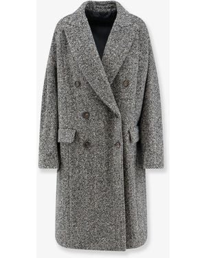 Brunello Cucinelli Virgin Wool And Alpaca Overcoat - Grey