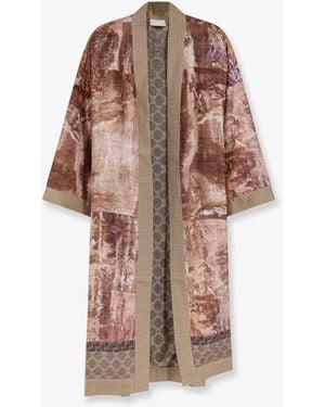 Pierre Louis Mascia Aloe Silk Kimono - Brown