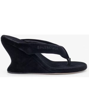 Balenciaga Gaeta Velvet Sandals - Blue