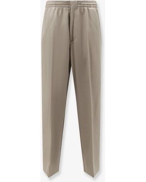 Bottega Veneta Light Wool Trousers With Drawstring - Grey