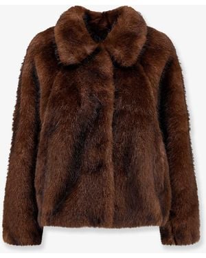 VALENTINI 1972 Faux Sable Fur Jacket - Brown