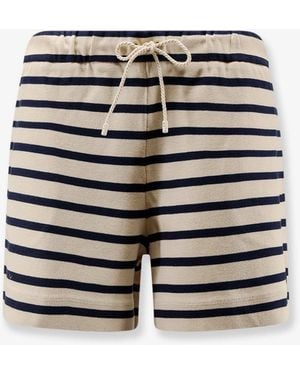 Moncler Cotton Shorts With Striped Pattern - Blue