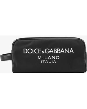 Dolce & Gabbana Nylon Nã£Âcessaire With Frontal Logo - White