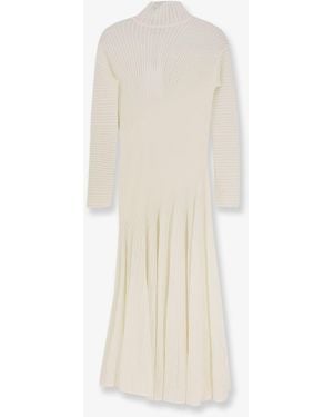 Alaïa Long Wool Dress - White