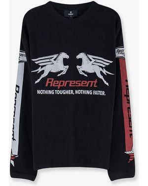 Represent Pegasus Cotton T-Shirt - Black