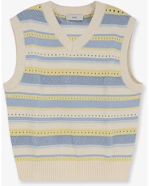 DUNST Sleeveless Cotton Jumper - Blue