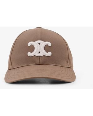 Celine Triomphe Cotton Baseball Cap - Brown