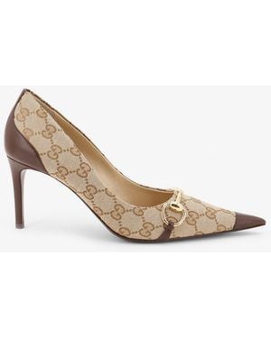 Gucci Donna Gg Fabric Court Shoes - Natural