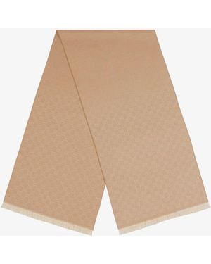 Gucci Jacquard Wool Scarf With Gg Motif - Natural