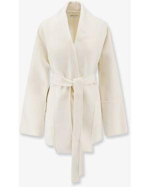 R2W Marena Wool And Cashmere Coat With Shawl Collar - White