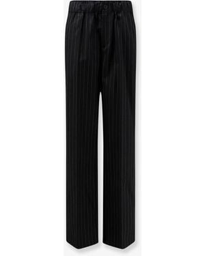 Semicouture Virgin Wool And Viscose Pants - Black