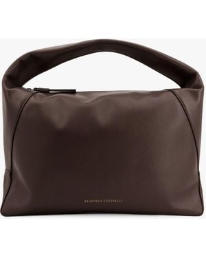 Brunello Cucinelli Hobo Dc Duo Shoulder Bag - Brown