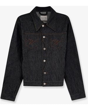 Walk In Paris Postman Dark Denim Jacket - Black