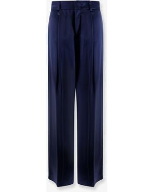 Alberta Ferretti Satin Pants With Pinces - Blue