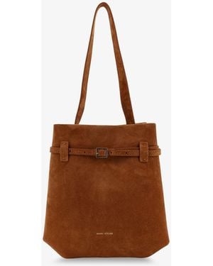 MANU Atelier Mini Tote Du Jour Suede Shoulder Bag - Brown
