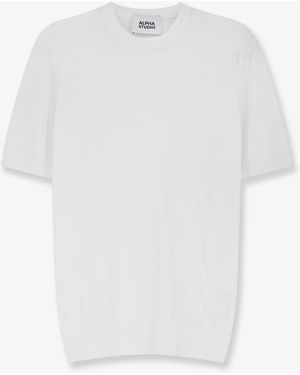 Alpha Studio Cotton Jumper - White