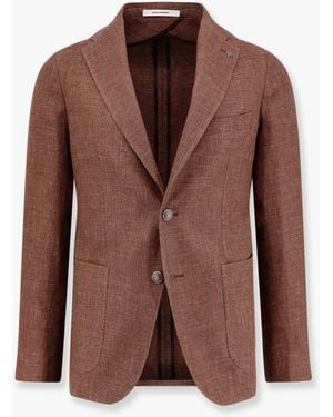Tagliatore Montecarlo Linen And Cotton Blazer - Brown