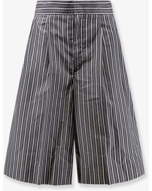 Soeur Henna Striped Cotton Bermuda Shorts - Grey
