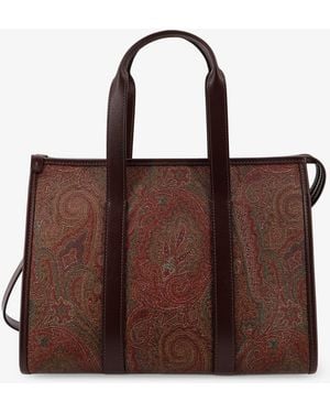 Etro Arnica M Paisley Fabric Handbag - Brown