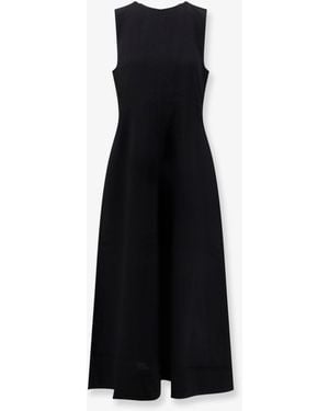 TOTEME Woven Stripes Long Viscose Dress - Black