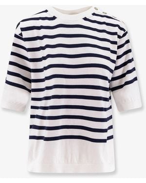 Semicouture Striped Cotton Jumper - Blue