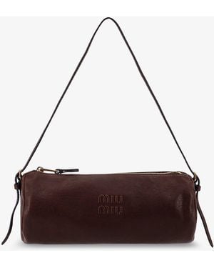 Miu Miu Aviator Leather Mini Bag - Purple