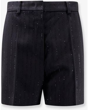 Max Mara Siberia Virgin Wool Shorts With Sequins - Blue