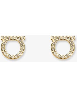 Ferragamo Orecchini Gancini Crystals - Neutro