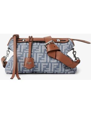 Fendi By The Way Soft Medium Ff Jacquard Denim Crossbody Bag