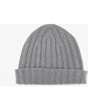 Filippo De Laurentis Cashmere Beanie Hat - Grey