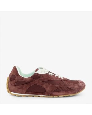 Bottega Veneta Orbit Flash Suede And Nylon Trainers - Purple