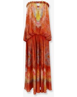 Zimmermann Luna Twist Bandeau Gown Silk Dress - Red