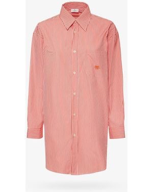 Etro Cotton Shirt With Frontal Logo Embroidery - Pink