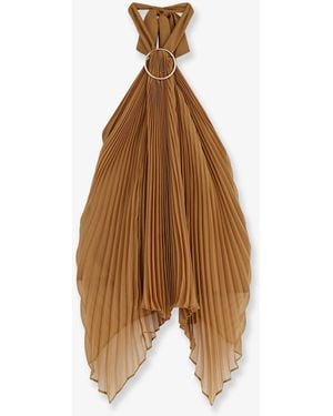 Max Mara Mxevalzer Pleated Top - Brown