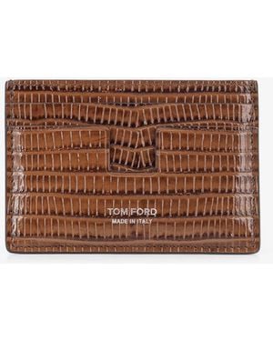 Tom Ford Leather Card Holder - Brown