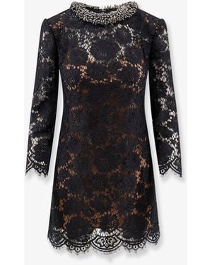 Self-Portrait Lace Mini Dress - Black