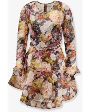 Zimmermann Alchemy Linen And Silk Dress - White