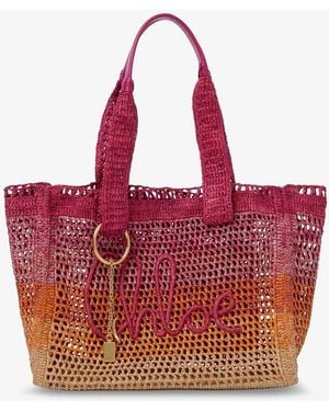 Chloé East-West Summer Banana Multicoloured Raffia Shoulder Bag