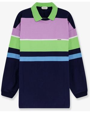 Versace Stripes Cotton Sweatshirt - Blue