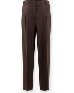 TOTEME Wool Trousers With Pinces - Brown