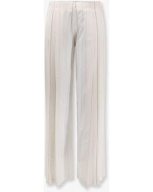Semicouture Viscose And Virgin Wool Trousers - White