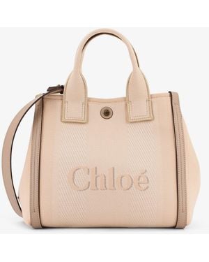 Chloé Carry Canvas Crossbody Bag - Natural