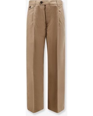 DUNST Pleated Chino Slacks Trousers - Natural