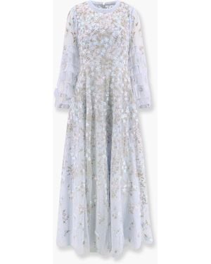 Needle & Thread Embroidered Tulle Long Dress - White