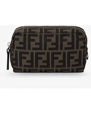 Fendi Ff Technical Fabric Clutch Bag - Black