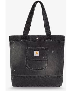 Carhartt Used-Effect Denim Shopping Bag - Black